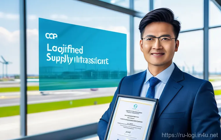 물류정보관리사 자격증으로 할 수 있는 해외 취업 - **Prompt:** A diverse team of confident logistics professionals, dressed in smart business casual at...