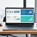 Home 23 물류정보관리사 취업을 위한 포트폴리오 작성법 - A professional portfolio presentation scene in a modern office environment, featuring a clean, minim...