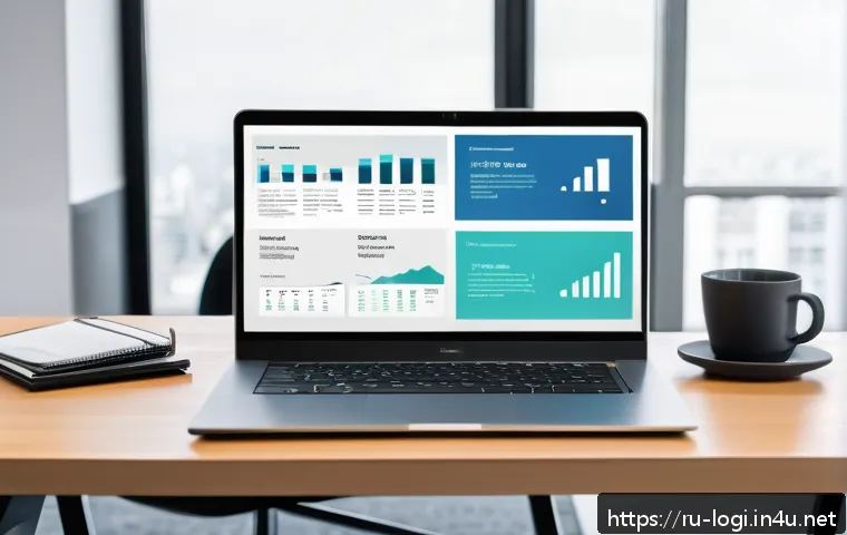 물류정보관리사 취업을 위한 포트폴리오 작성법 - A professional portfolio presentation scene in a modern office environment, featuring a clean, minim...