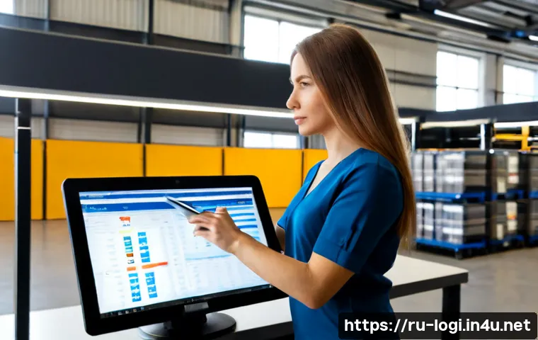 물류정보관리사 실무에서 중요한 데이터 관리 팁 - Photorealistic logistics data management workspace in a modern Russian distribution warehouse office...